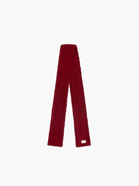 Cable Knit Skinny Scarf