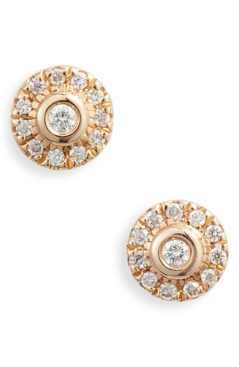 Dana Rebecca Designs Lauren Joy Mini Diamond Disc Stud Earrings, Main, color, 