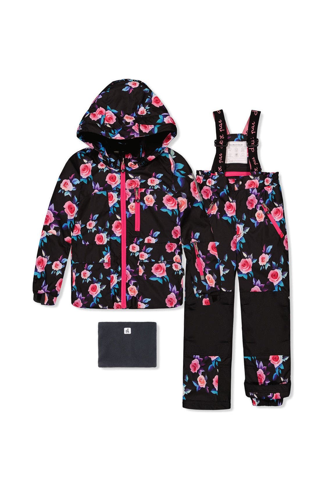 Deux par Deux Floral Jacket & Foot Strap Pants Two Piece Snowsuit ...