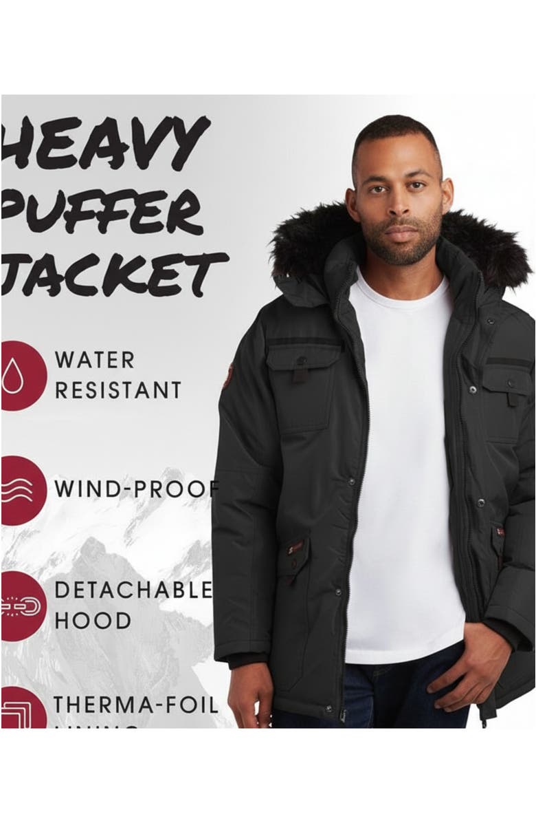 CANADA WEATHER GEAR Men's Insulated Puffer Jacket, Alternate, color, Black