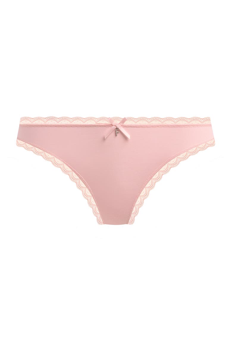 Flirt Lace Trim Thong, Alternate, color, PINK FROST