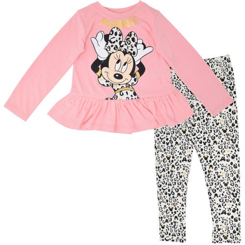 Disney Babies'  Long Sleeve T-shirt & Leggings Set In Pink