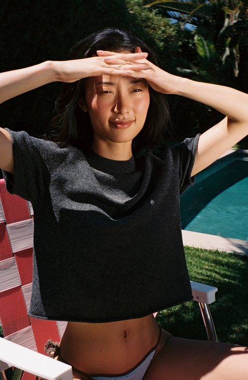 All My Love Ava Top In Charcoal