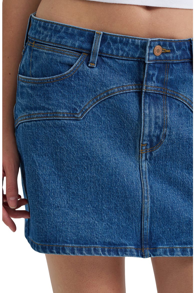 Western Denim Miniskirt, Alternate, color, CAROLINA