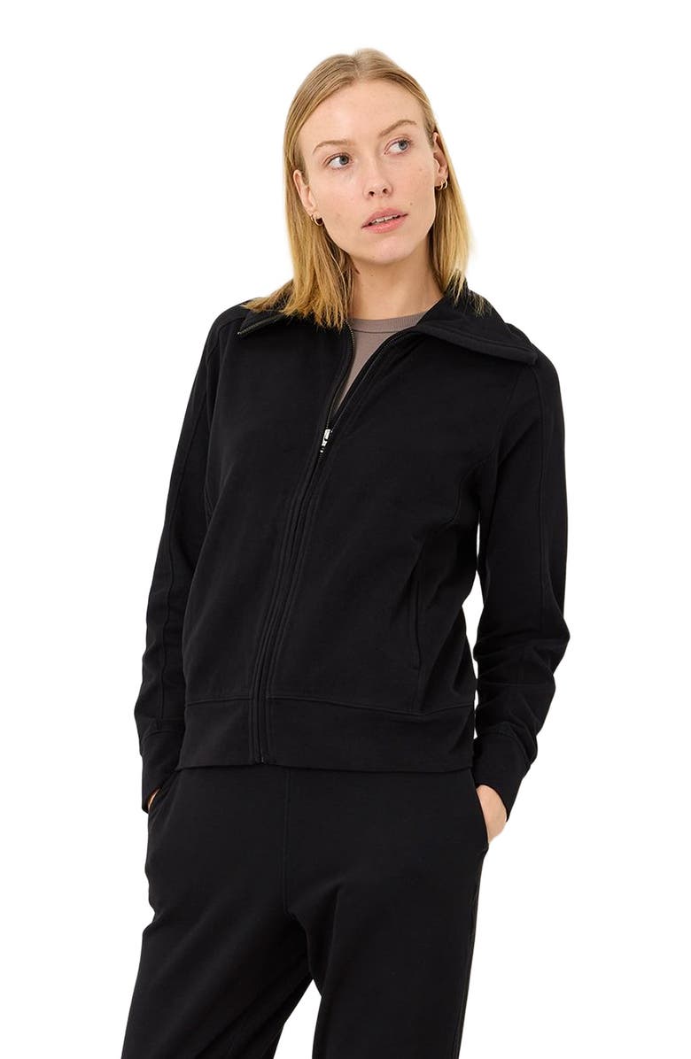 Pact Organic Cotton CloudKnit Zip Jacket, Alternate, color, Black