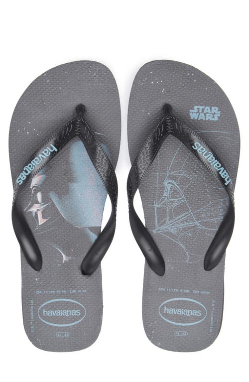Havaianas Star Wars Flip Flop In Black/black/blue