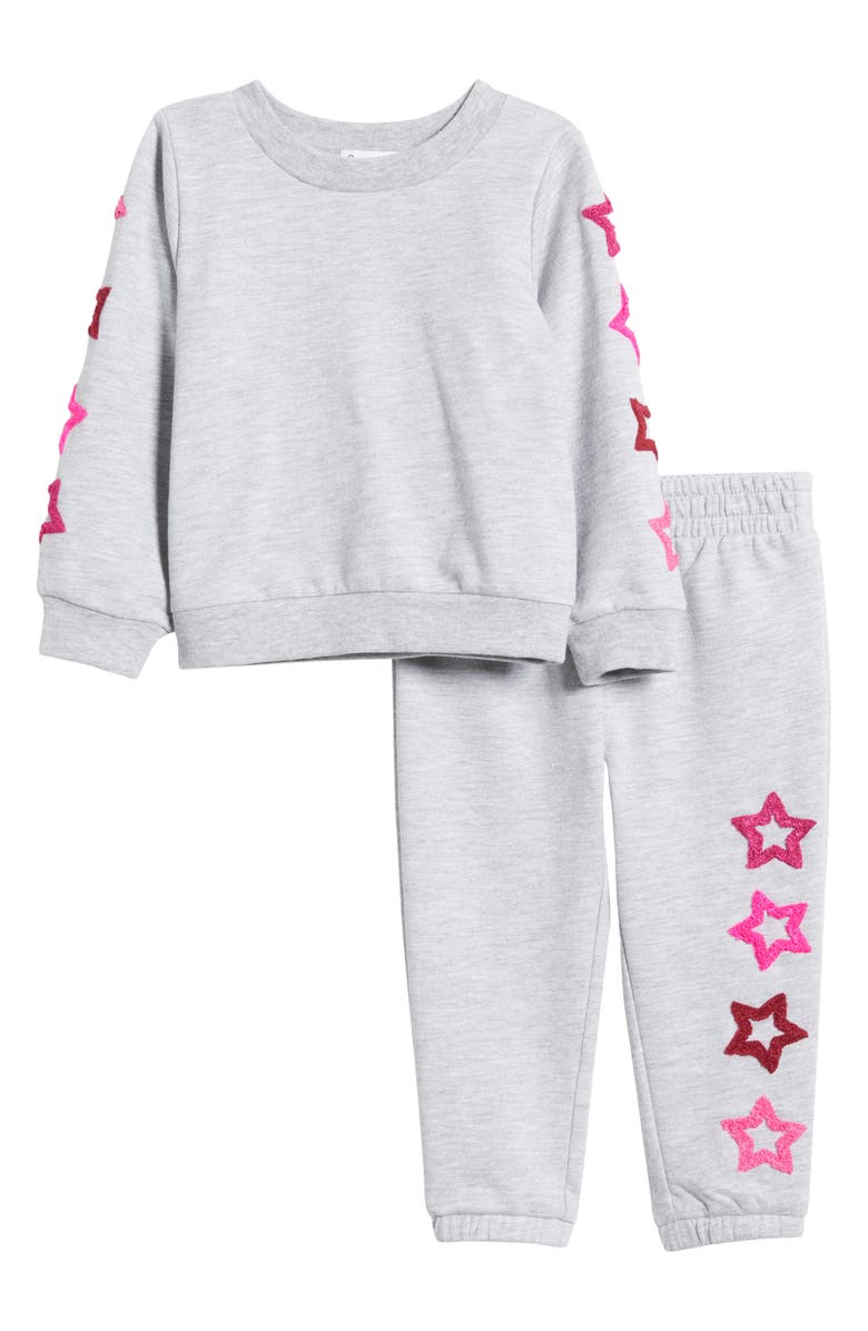 Splendid Bright Star Embellished Velour Sweatshirt & Joggers Set, Main, color, 