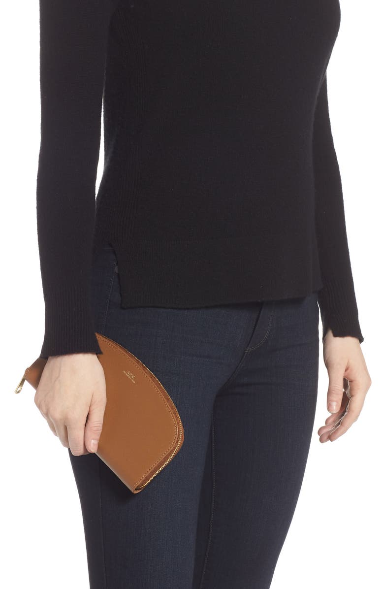 A.P.C. Portefeuille Demilune Leather Wallet, Alternate, color, 