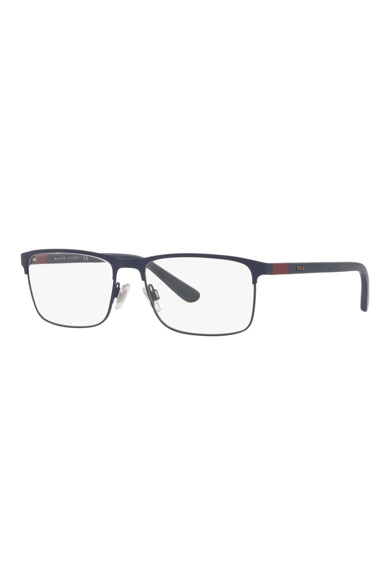 56mm Rectangular Optical Glasses, Alternate, color, MATTE NAVY