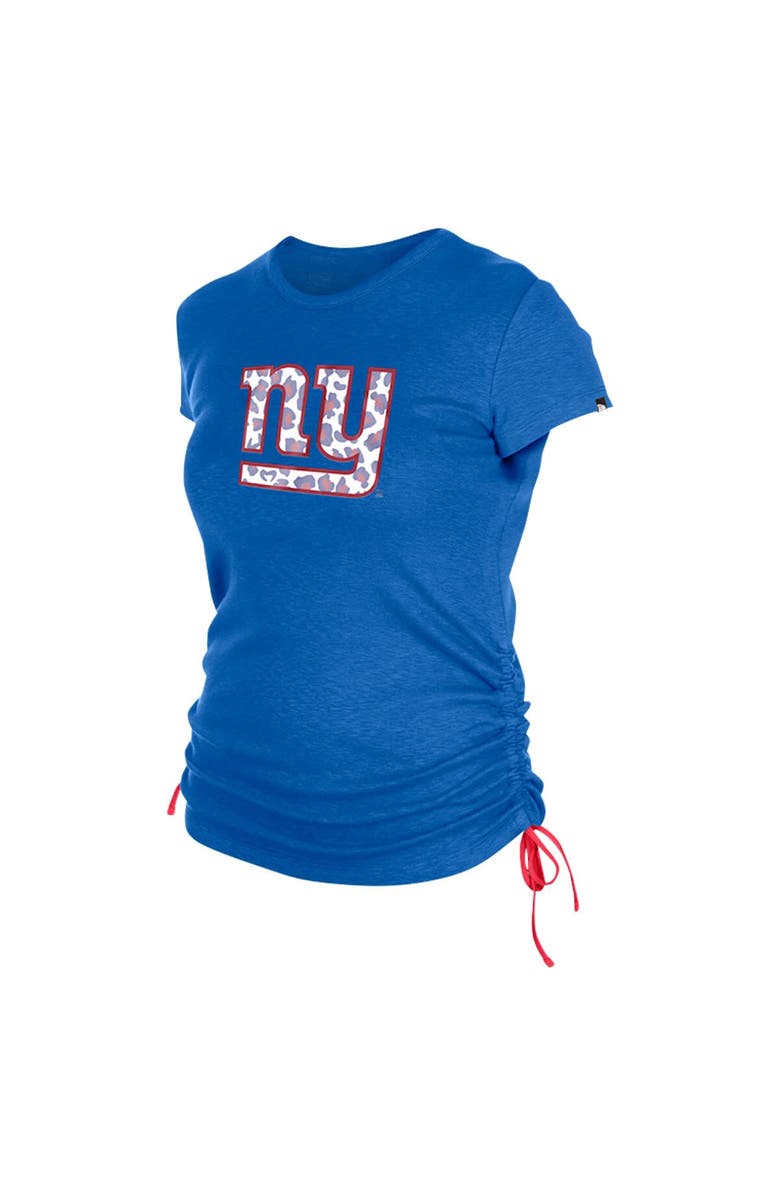 New Era Women's New Era Royal New York Giants Ruched Side T-Shirt, Alternate, color, Royal