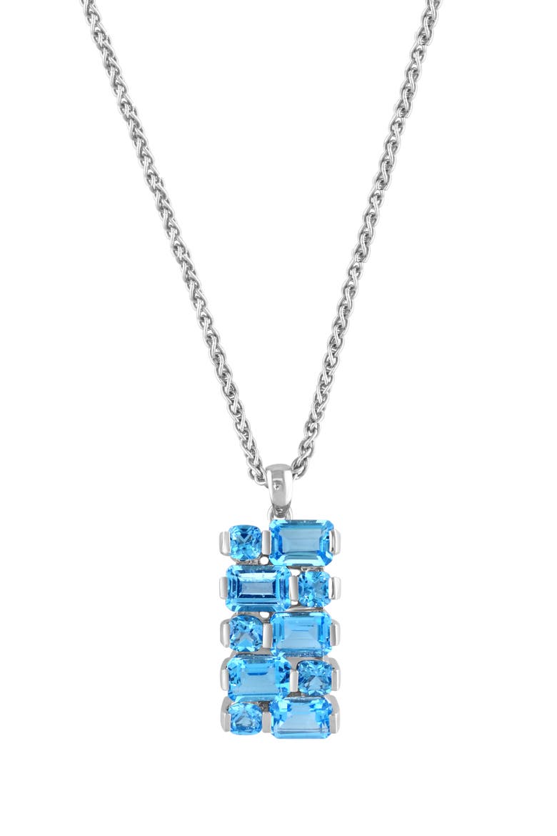 Blue Topaz Pendant Necklace, Main, color, BLUE