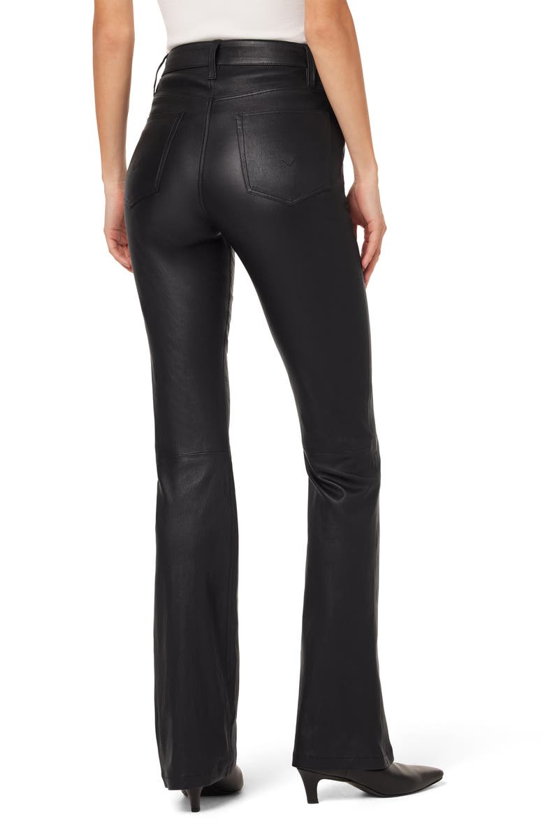 Hudson Jeans Faye Ultra High Waist Flare Leather Pants, Alternate, color,