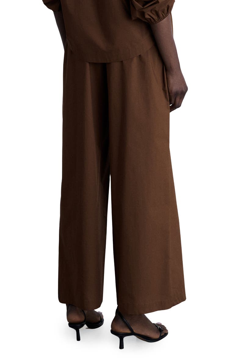 Cotton Wide Leg Pants, Alternate, color, BROWN