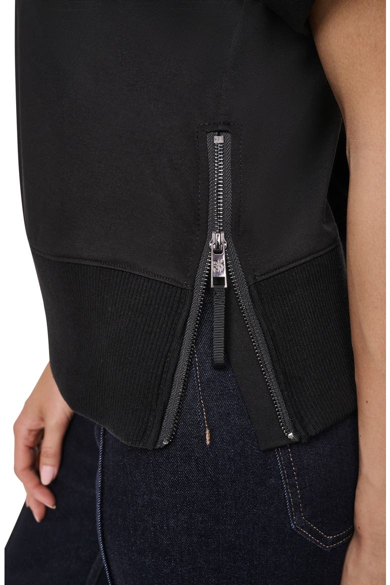 Soho Half Zip Ponte Pullover, Alternate, color, BLACK