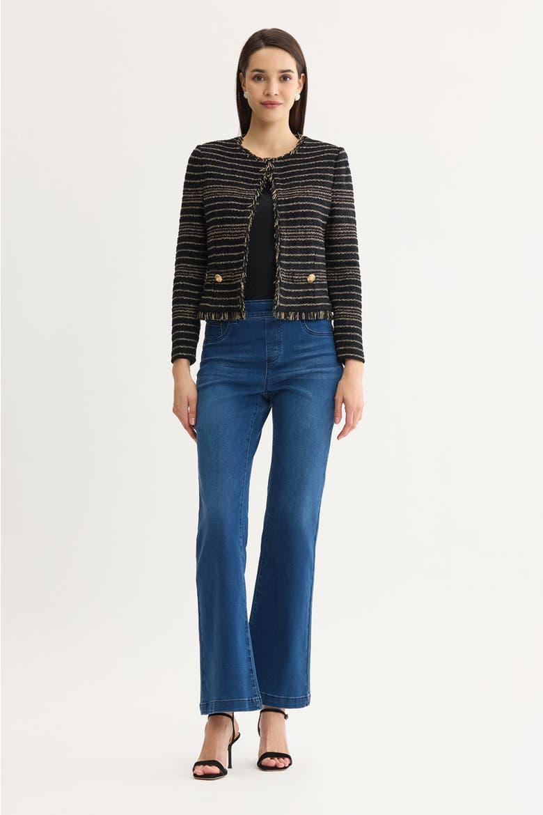 Lurex Tweed Knit Jacket, Alternate, color, Black/Gold