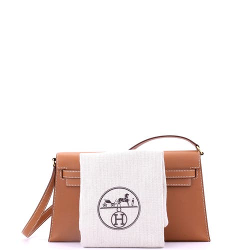 Pre-owned Hermes  Hermes Kelly Elan Shoulder Bag Madame In Gold