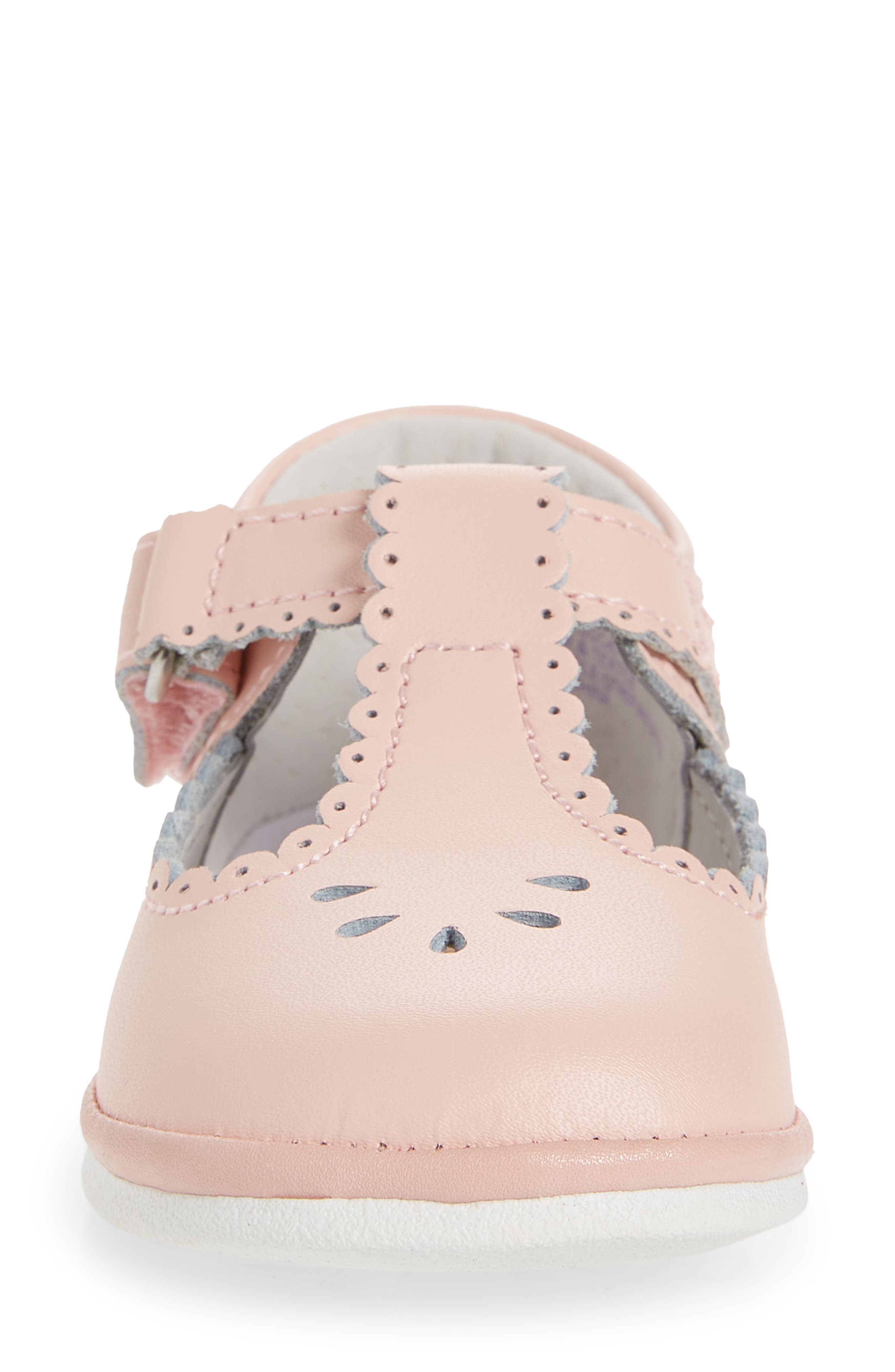 Dottie Scalloped T-Strap Shoe, Alternate, color, PINK