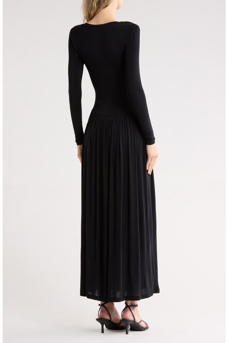 Amal Long Sleeve Jersey Maxi Dress, Alternate, color, NOIR