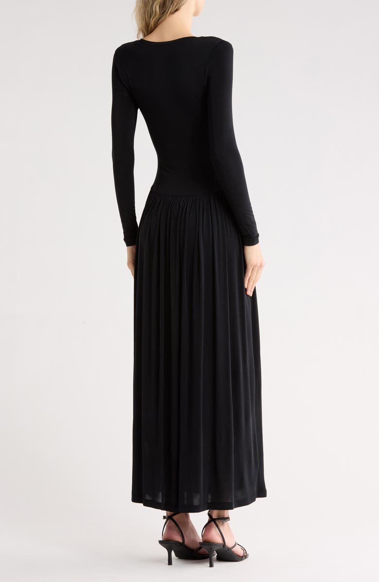 Ulla Johnson Amal Long Sleeve Jersey Maxi Dress, Alternate, color, Noir