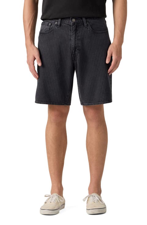 468 Striped Loose Shorts (Onyx Badge Overdye)