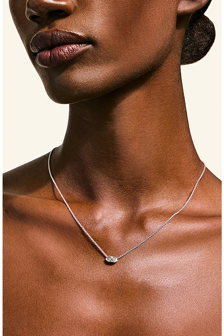 Icon Stud Pavé Diamond Pendant Necklace, Alternate, color, SILVER