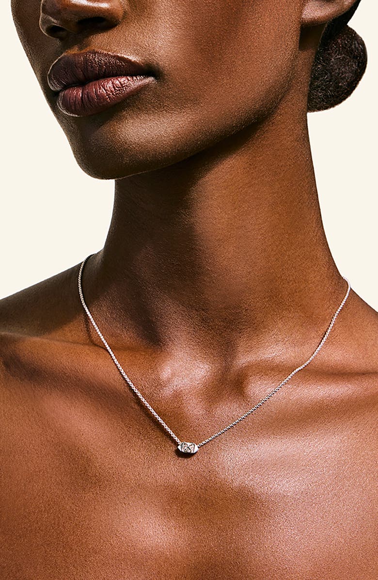 John Hardy Icon Stud Pavé Diamond Pendant Necklace, Alternate, color, Silver