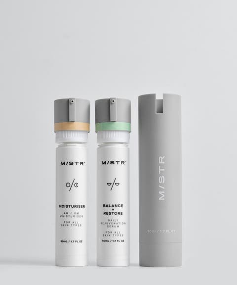 PM Set with Night Serum and AM PM Moisturizer with Reusable Vessel
