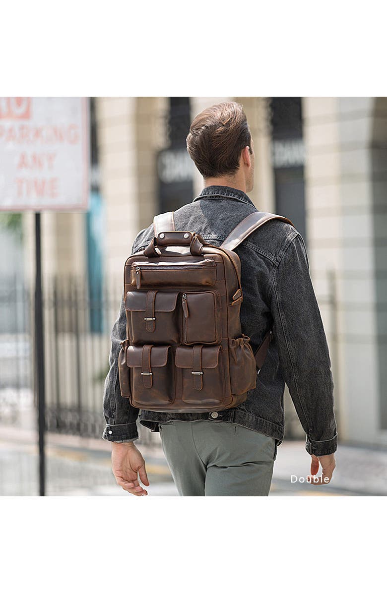 STEEL HORSE LEATHER The Shelby Backpack | Handmade Genuine Leather Backpack, Alternate, color, Dark Brown