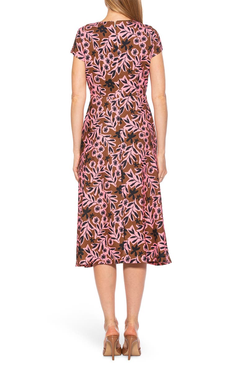 Alexia Admor Lily Thigh Slit Midi Dress, Alternate, color, Brown Floral