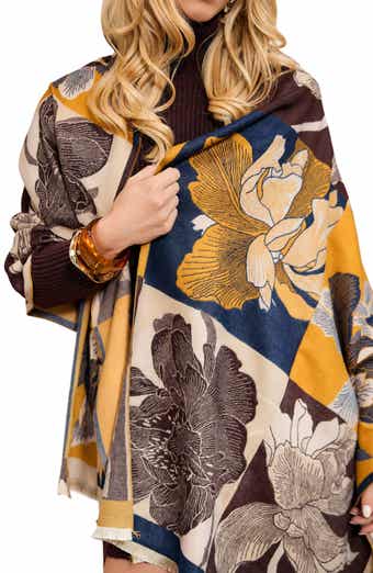 Abstract Floral Reversible Scarf