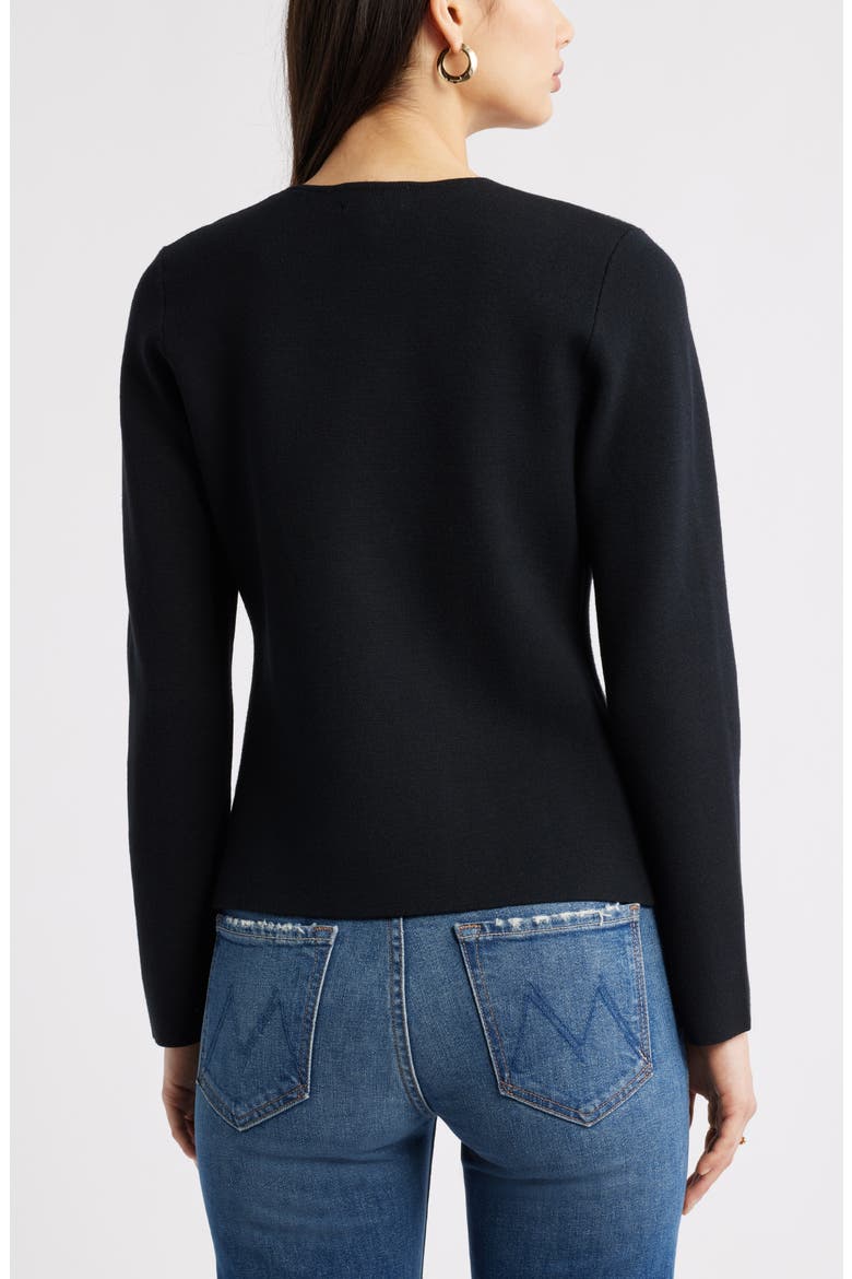 Structured One-Button Cardigan, Alternate, color, BLACK