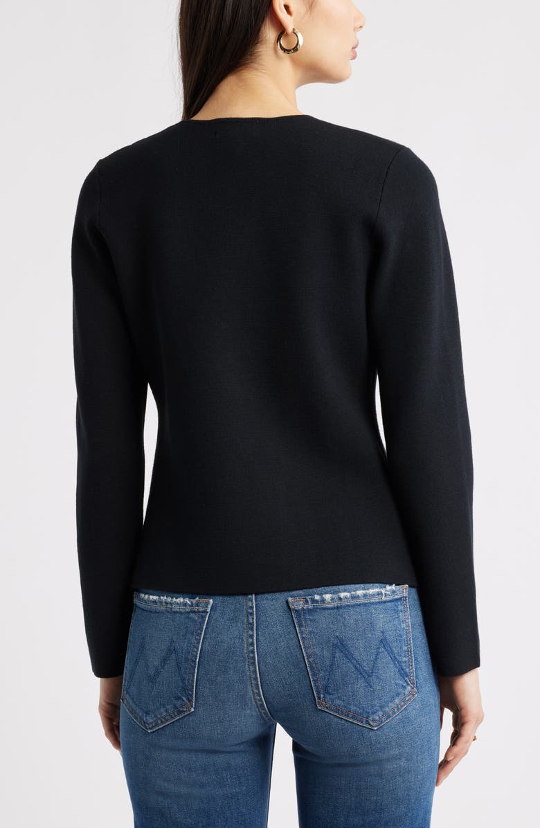 Open Edit Structured One-Button Cardigan, Alternate, color, Black