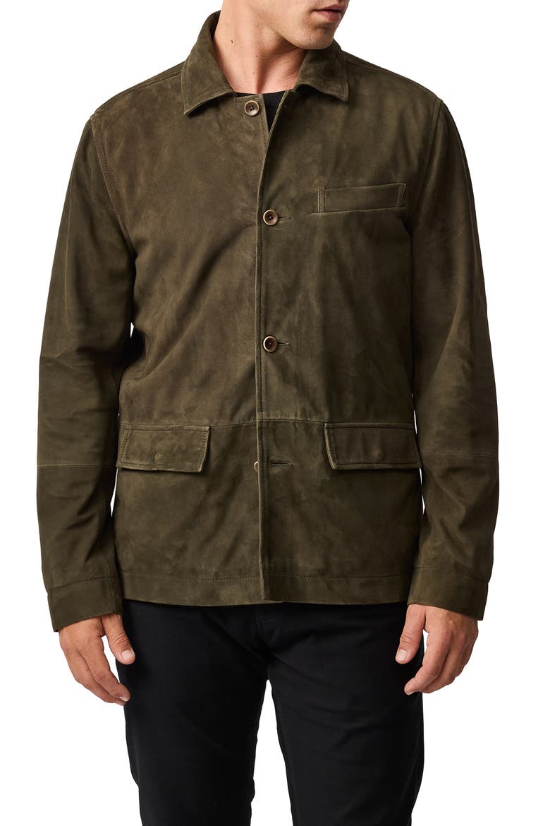 Somerset Suede Shirt Jacket, Main, color, OLIVE