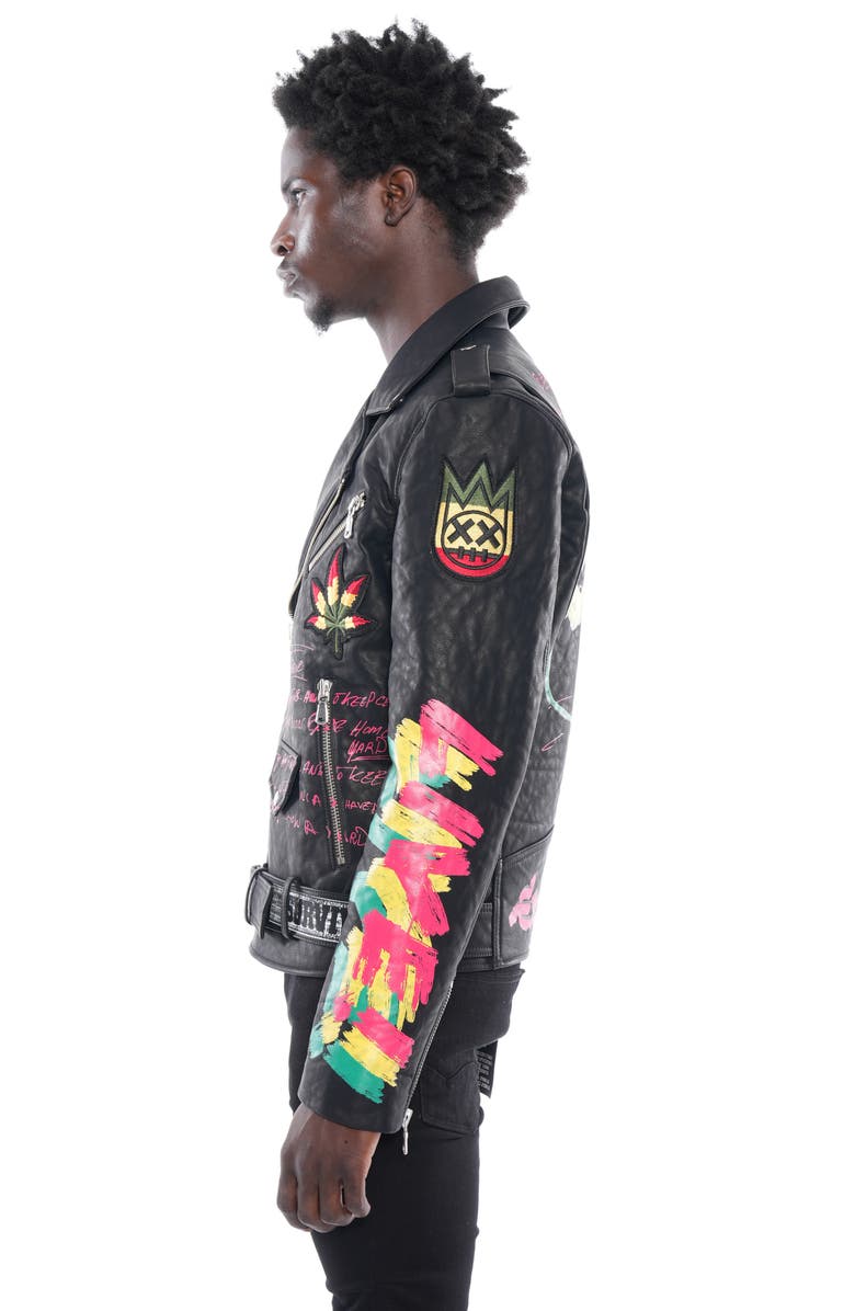 Cult of Individuality Leather Moto Jacket, Alternate, color, 