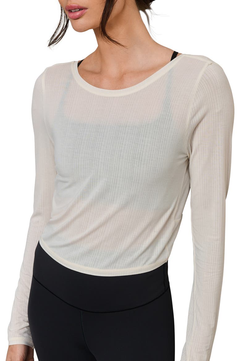 Featherweight Rib Twist Top, Alternate, color, OFF WHITE