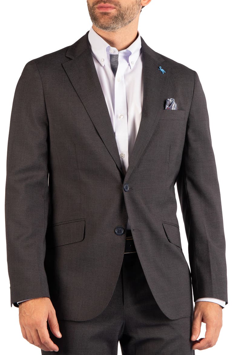 Textured Grid Sport Coat, Main, color, CHARCOAL