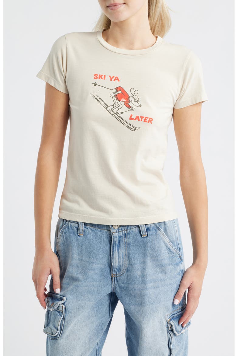 Ski Ya Later Headliner Cotton Graphic T-Shirt, Main, color, DIRTY WHITE