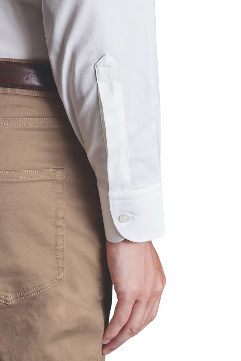 Non-Iron Stretch Twill Slim Fit Shirt Single Cuff, Alternate, color, White