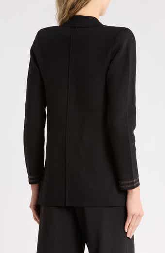 Eileen Metallic Stripe Tipped Sweater Blazer