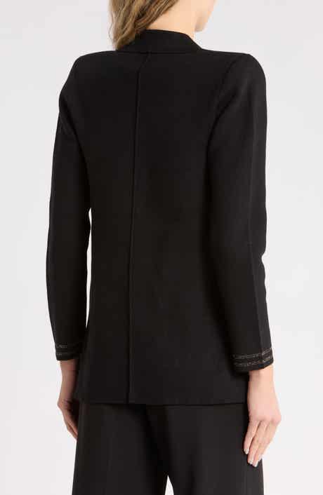 Eileen Metallic Stripe Tipped Sweater Blazer