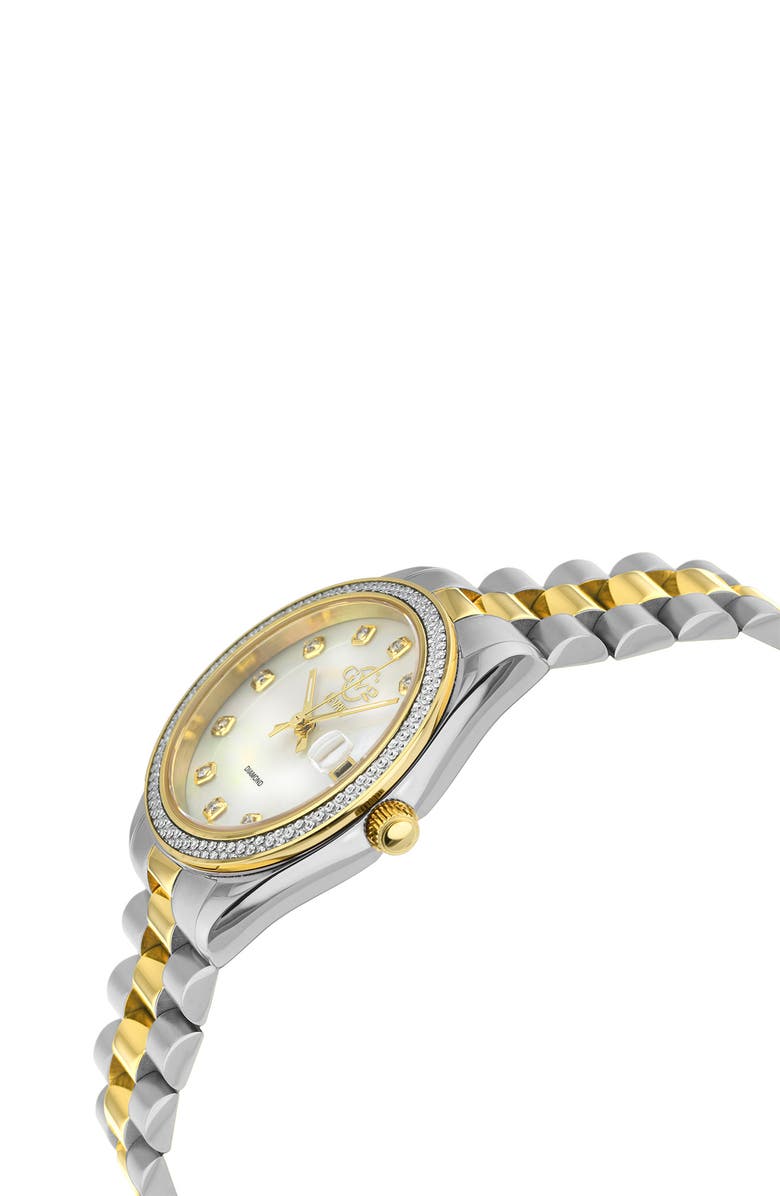 GV2 GEVRIL Women's Turin Swiss Diamond Bracelet Watch, 32 mm - 0.15 ctw, Alternate, color, Two Toned Ss Ipyg
