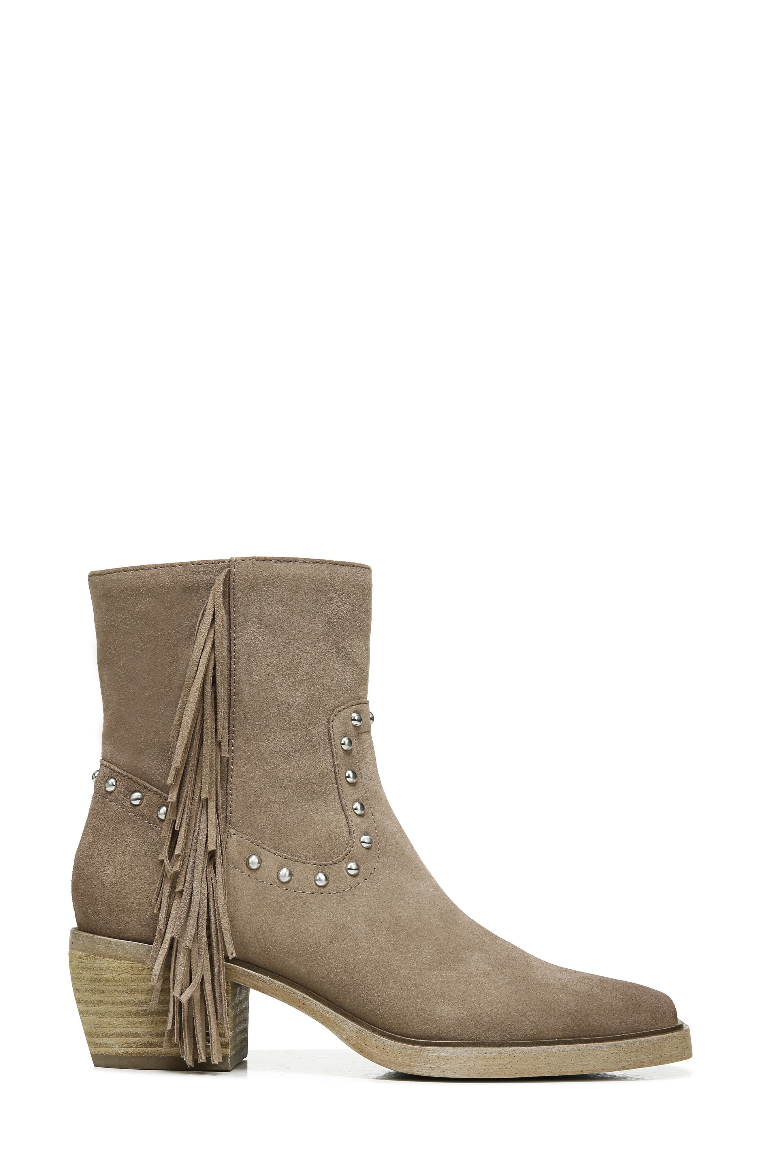 Bernie Fringe Western Bootie, Alternate, color, CEDARWOOD