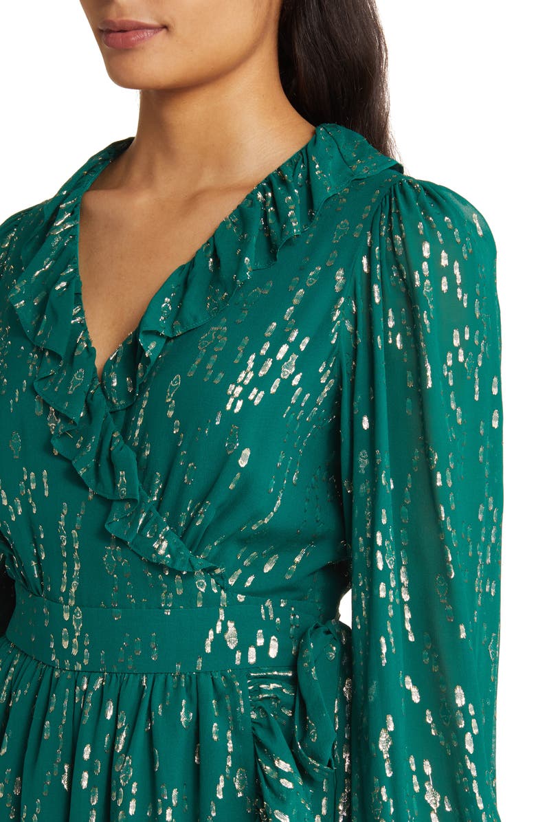 Lilly Pulitzer<sup>®</sup> Birdy Long Sleeve Wrap Silk Minidress, Alternate, color, 