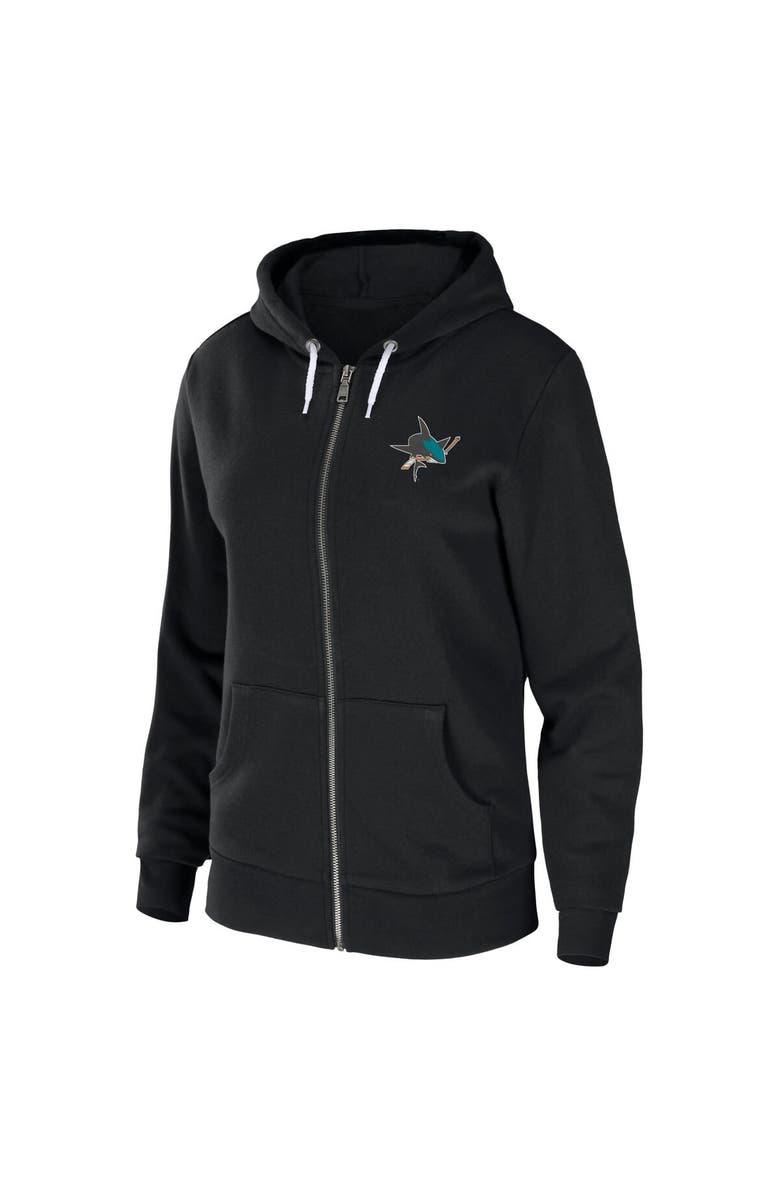 WEAR by Erin Andrews Women's WEAR by Erin Andrews Black San Jose Sharks Sponge Fleece Full-Zip Hoodie, Alternate, color, Black