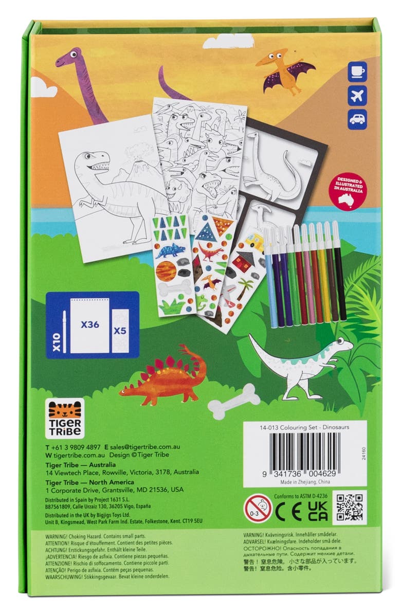 TIGER TRIBE Dinosaur Coloring Set, Alternate, color, Multi