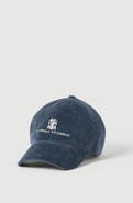 Brunello Cucinelli Comfort cotton and cashmere corduroy baseball cap with embroidered logo