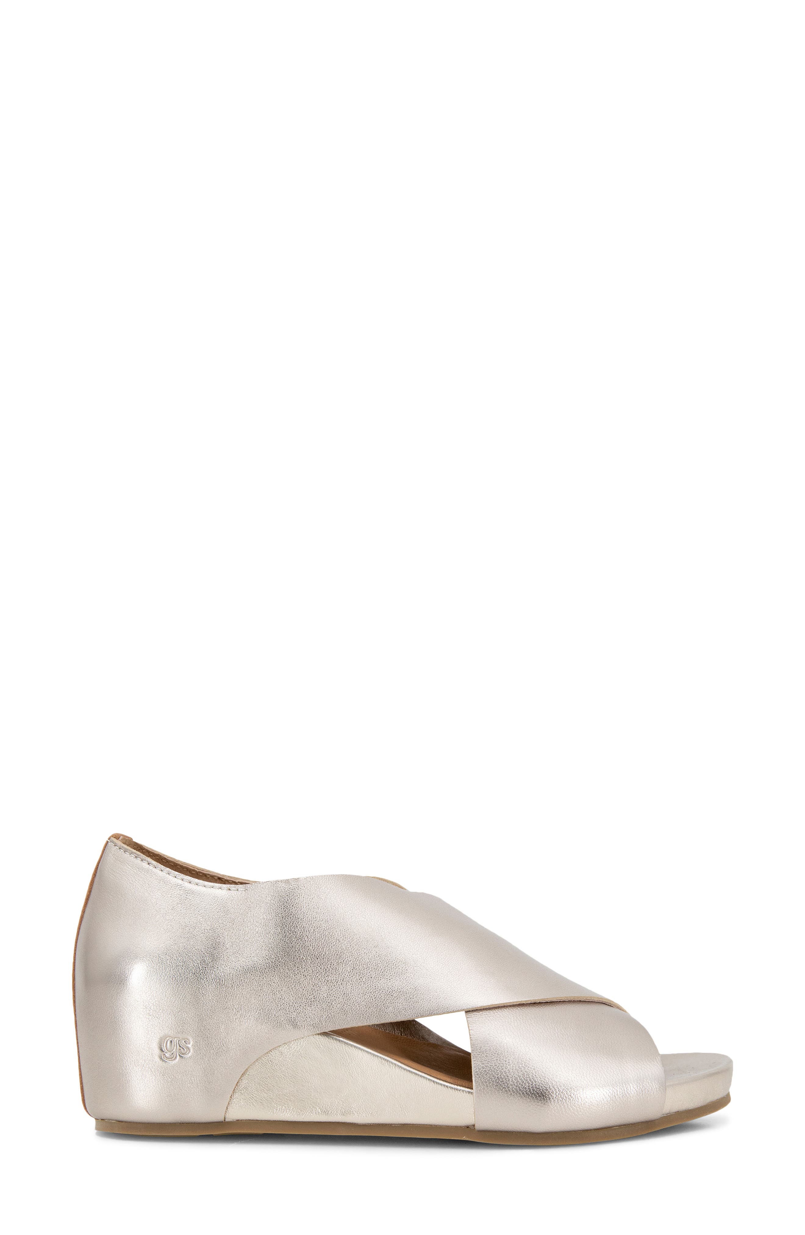 Gainey Hidden Wedge Sandal, Alternate, color, PLATINUM LEATHER
