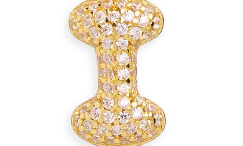 Argento Vivo Sterling Silver Cubic Zirconia Bubble Inital Pendant Necklace In Gold