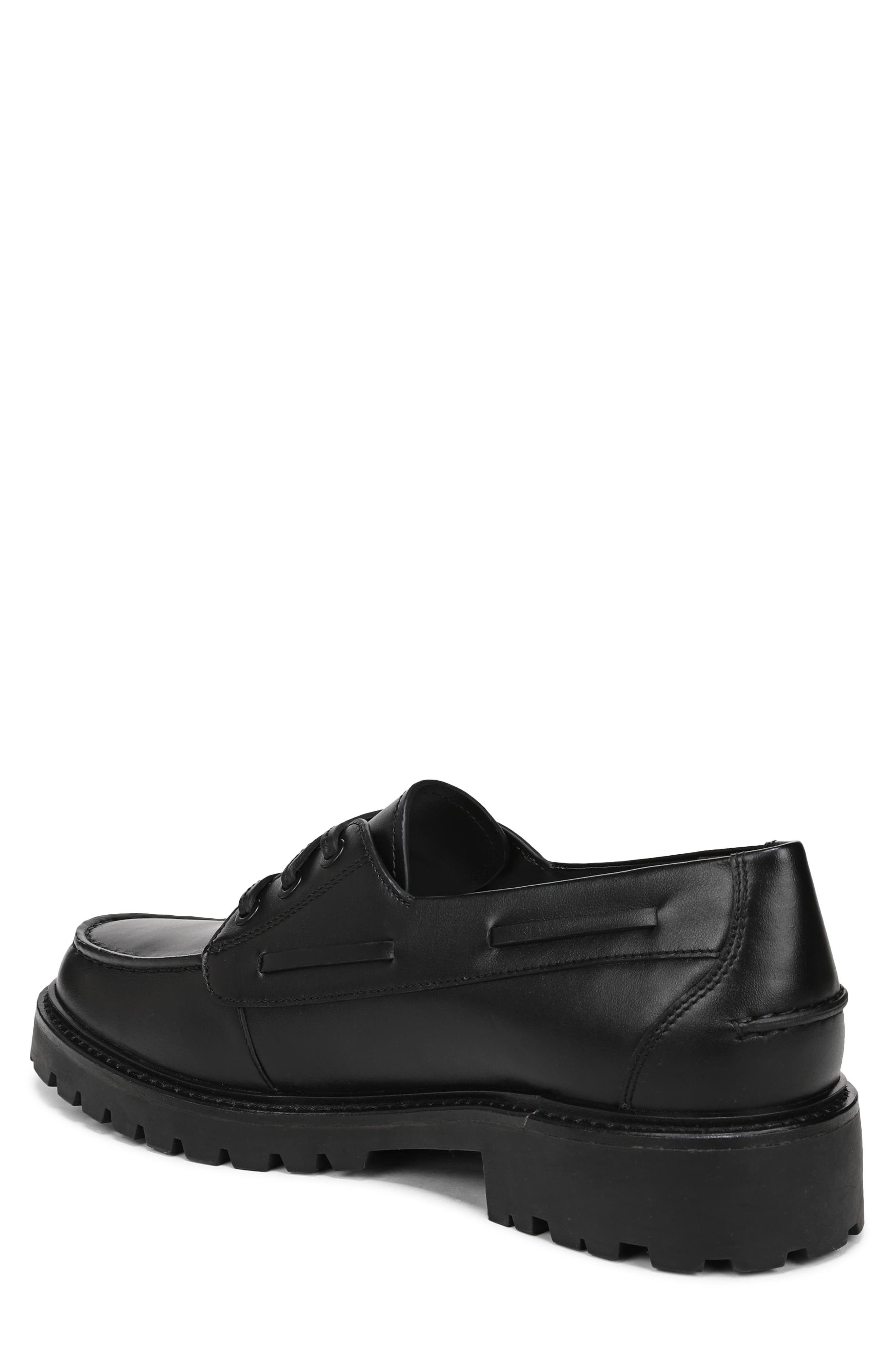 Dillon Lugged Moc Toe Boat Shoe, Alternate, color, BLACK