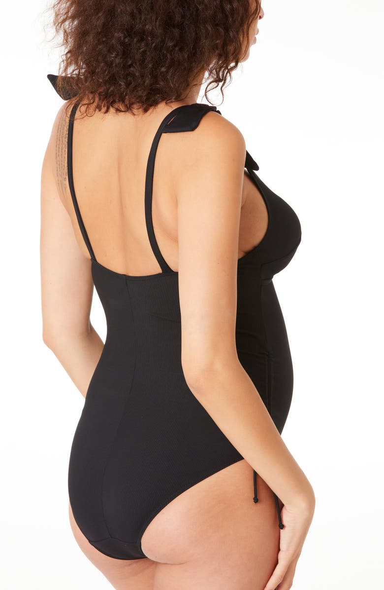 Cache Coeur Porto vecchio maternity swimsuit, Alternate, color, Black